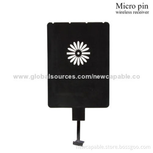 Wireless Charger Receiver for All Phones with Micro Pin, Sized 90*34*1.3mm